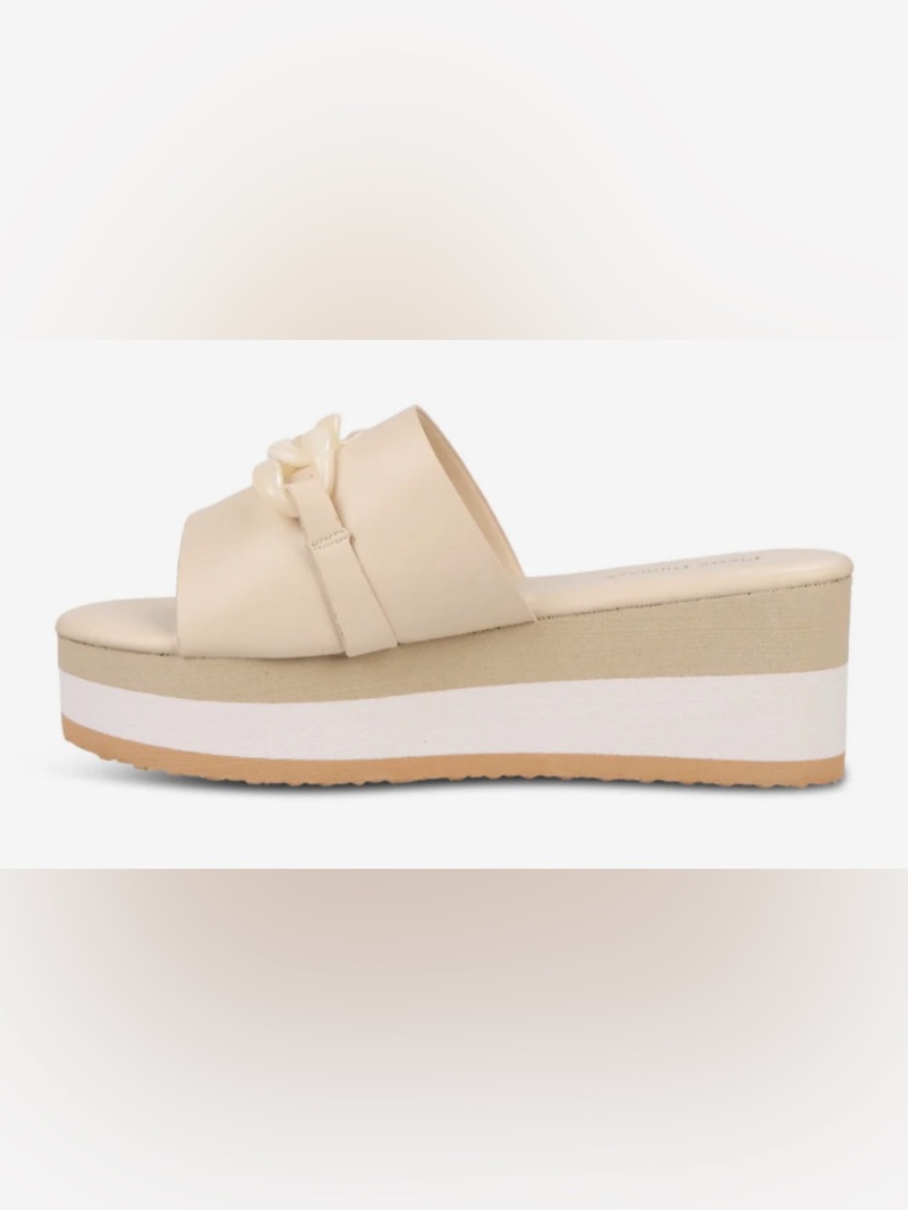 Pierre Dumas Saint-3 Wedge Slide Sandal / Nude; Size 8